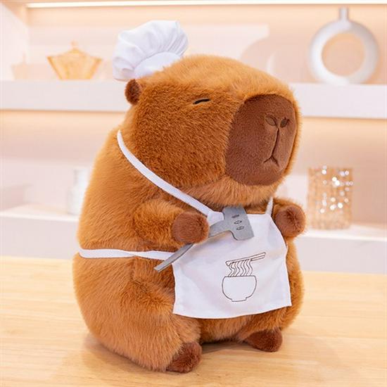 Плюшевая игрушка Капибара-шеф-повар – Милая кукла-украшение, подарок 28 cm