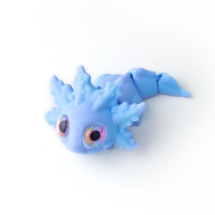 3D Printed Multicolor Articulated Salamander Toy Figurine