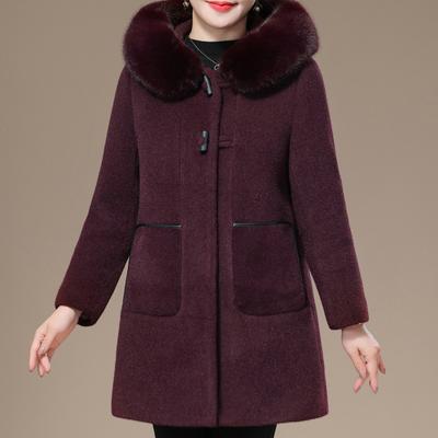 Zimowe płaszcze dla kobiet grube ciepłe plus size odzież wierzchnia kaptur elegancki luźny kołnierz ze sztucznego futra kurtki damskie w średnim wieku