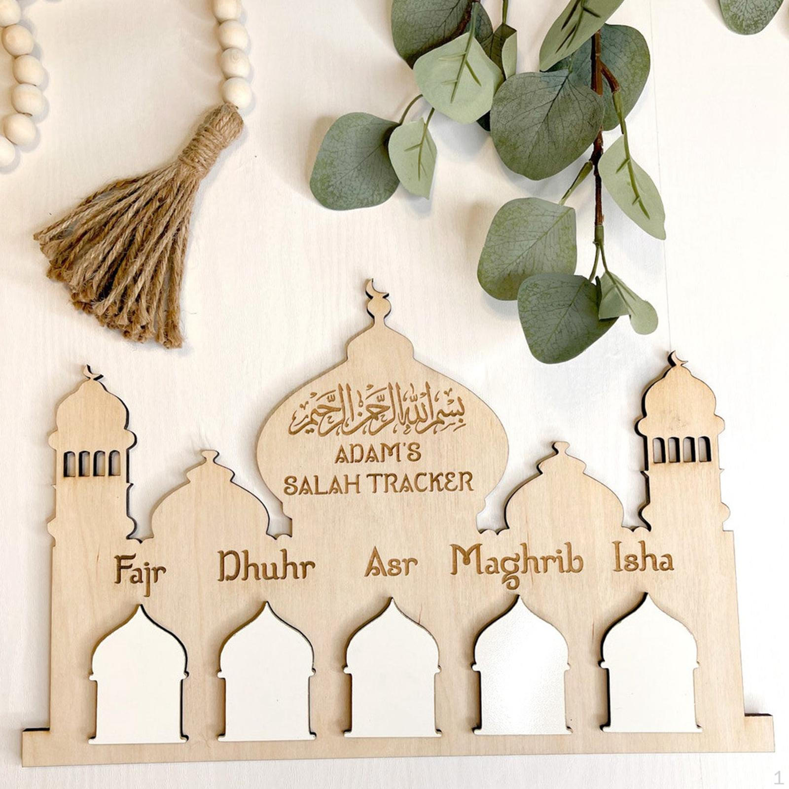 

Wooden Ramadan Advent Calendar, DIY Eid Mubarak Countdown Islam Castle Ornament for