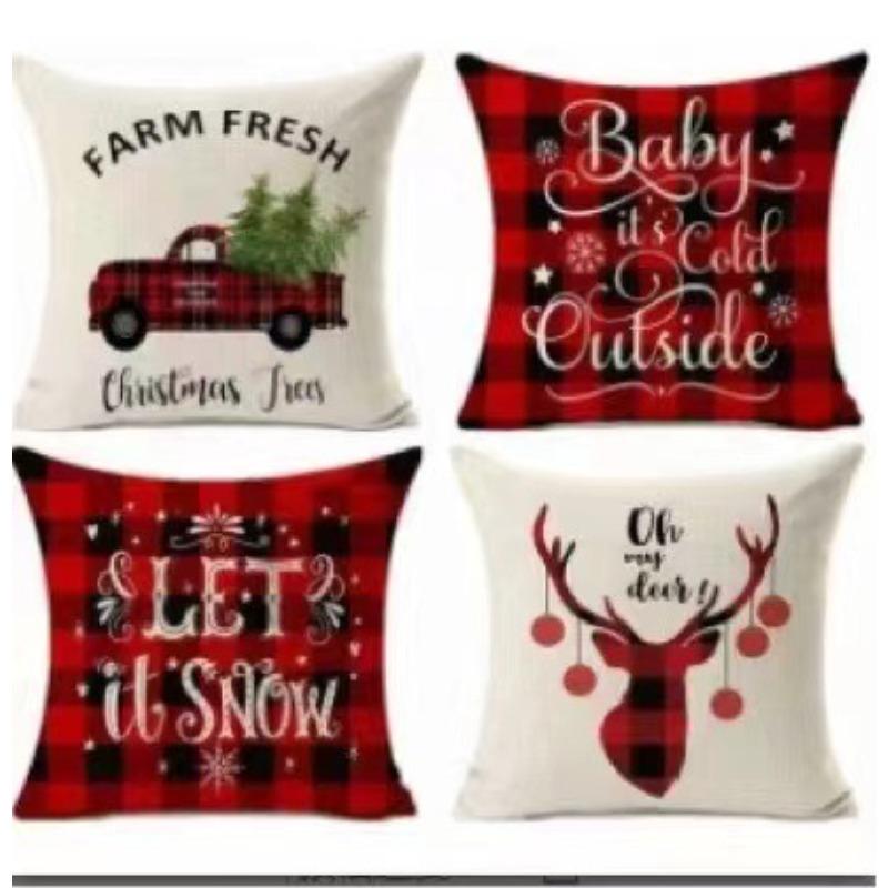 New Christmas Pillow 4 Combination Picture Pillow Cushion Pillowcase Home Office Pillowcase