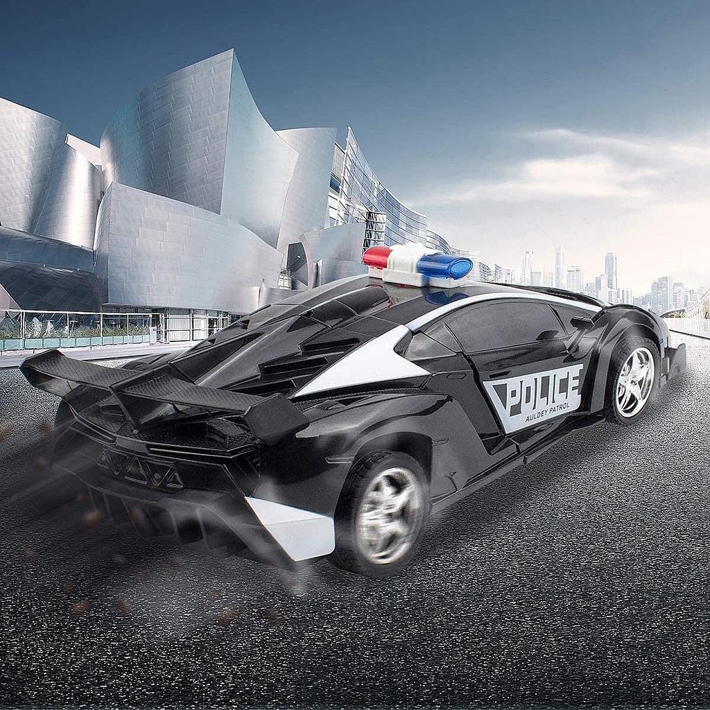 Multifunctional RC Car, Electric RC Car, Transforms Into a Robot, High Stability, Shockproof, Kids' Toy, Popular Gift (Rechargeable, Black)