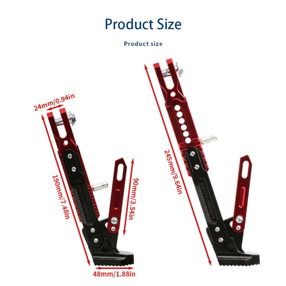 Motorcycle Kickstand Adjustable Foot Side Support Parking Kickstand for Electric Motorbike Parking Foot Side Support Stand