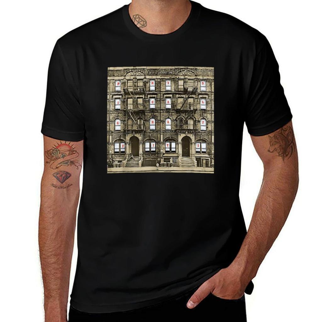 Retro Music Graphic Physical Vintage Graffiti Funny Zepelin Art Pattern T-Shirt for Men