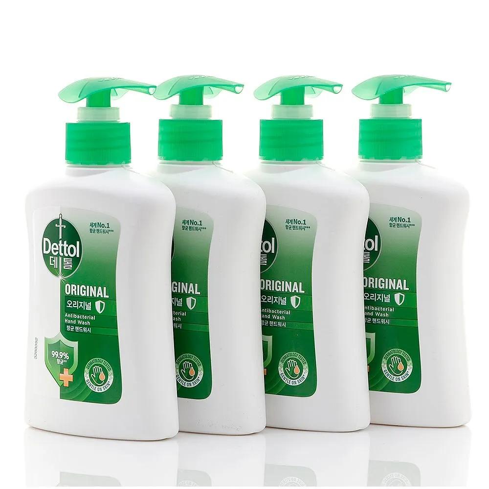 Dettol Hand Wash Bottles 250ml x 4 - Original Hand Sanitizer with rich lather and refreshing scent
