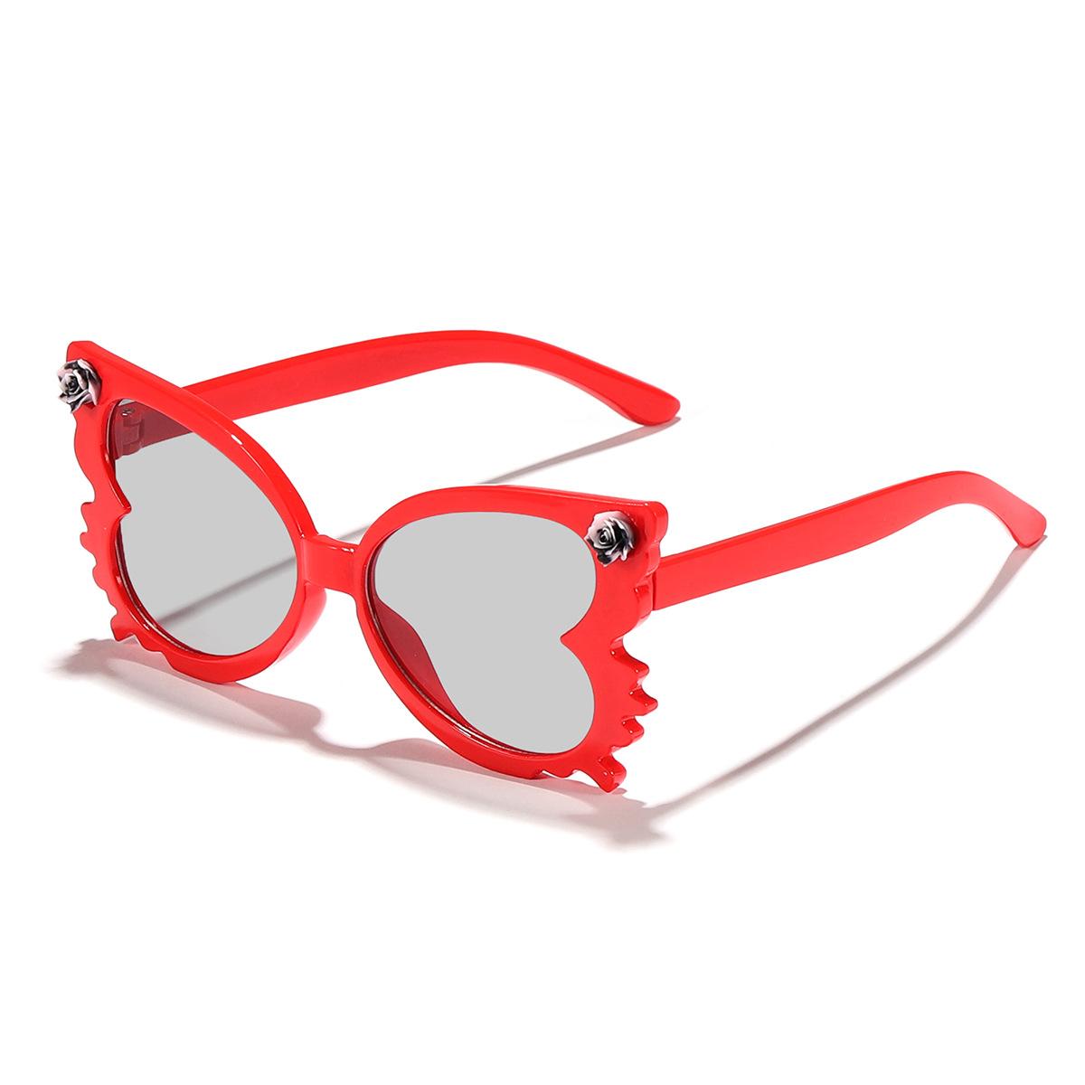 

2026 Children s Butterfly Frame Rose Accessory For Boys And Girls Street Style Sun Protection Sunglasses красный