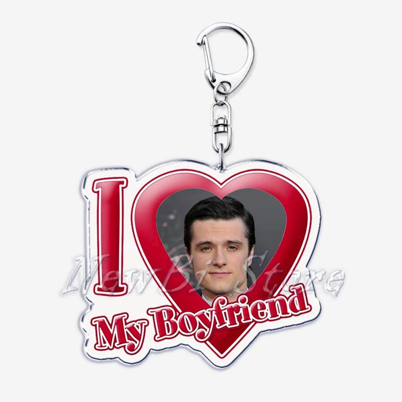 Hunger Games Popular I Love My Boyfriend Josh Hutcherson Key Chain Keychains Movie Ring for Bag Pendant Keyring Jewelry Gifts