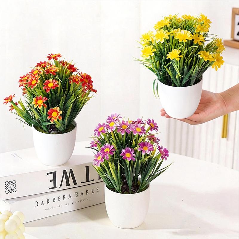 Artificial Orchid Potted Plants Fake Phalaenopsis In Plastic Pot Bonsai Plants Wedding Table Centerpiece Home Office Decoration