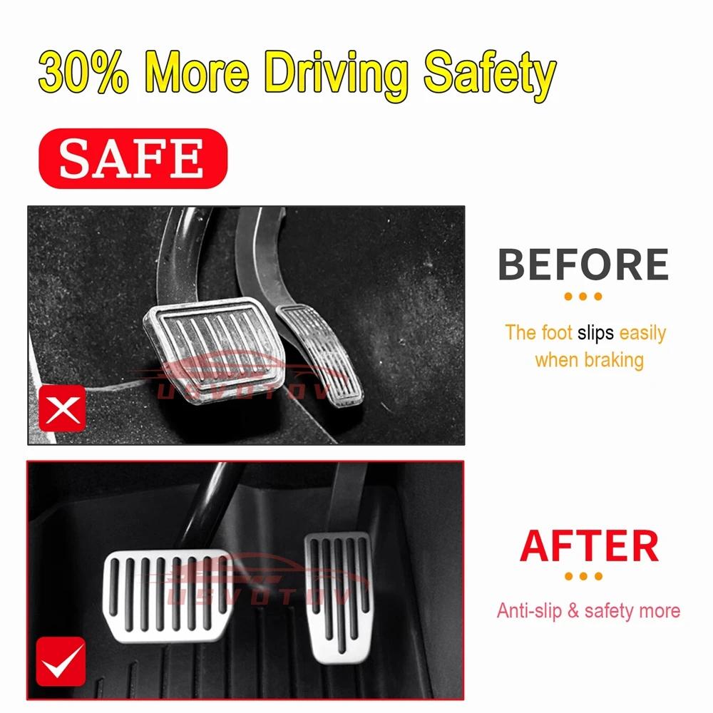 For Tesla Model Y Juniper 2025 Upgrade Foot Pedal Pads Non-slip Accelerator Brake Rest Performance Aluminum Mats Accessories