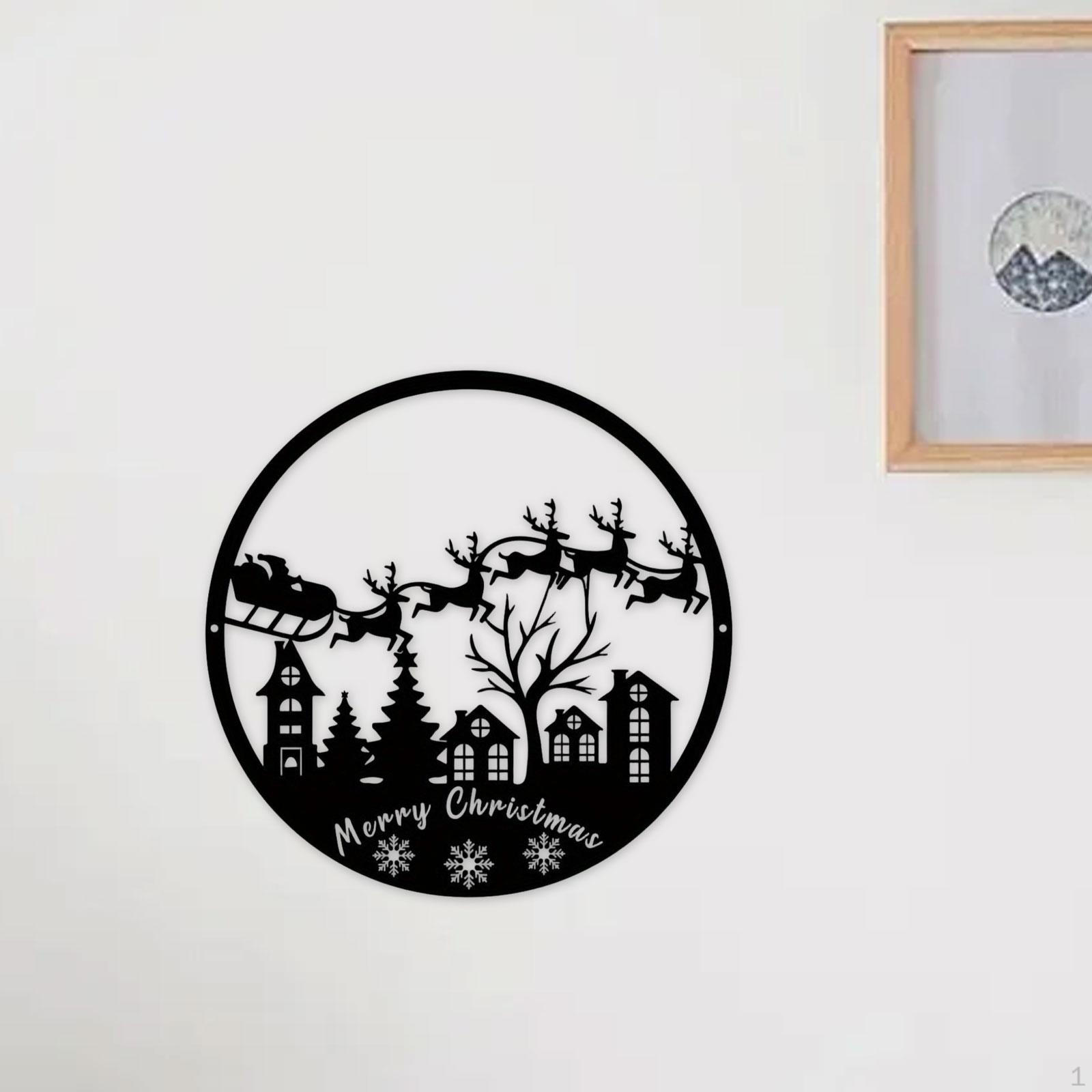 

Christmas Metal Sign Plaque Artwork Iron Art Decorative Wall Decor Xmas for Shop Bedroom