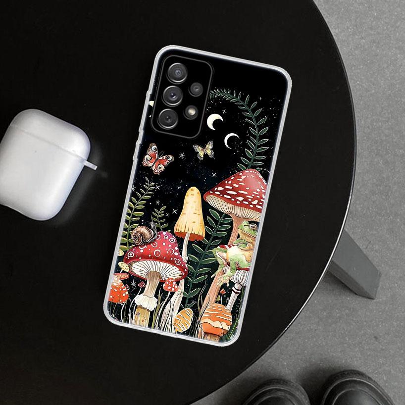 Colorful Mushroom Phone Case Cover for Samsung Galaxy A12 A22 A32 A52 A72 A02S A51 A50S A31 A20S A10S Note 20 Ultra 10 Plus Gala