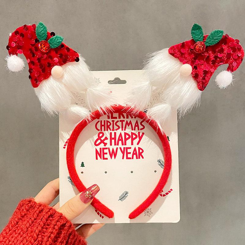 Christmas Headband Christmas Antler Hairpin Ladies Headdress Holiday Decoration Gift Big Bow Headband Christmas Headdress