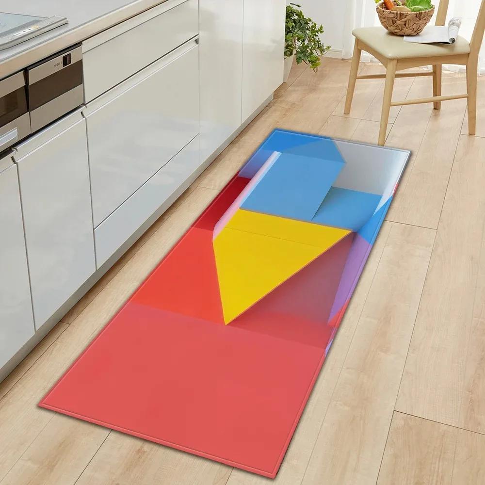 Creative Colorful Geometric Pattern Home Kitchen Floor Mat Door Front Decoration Floor Mat