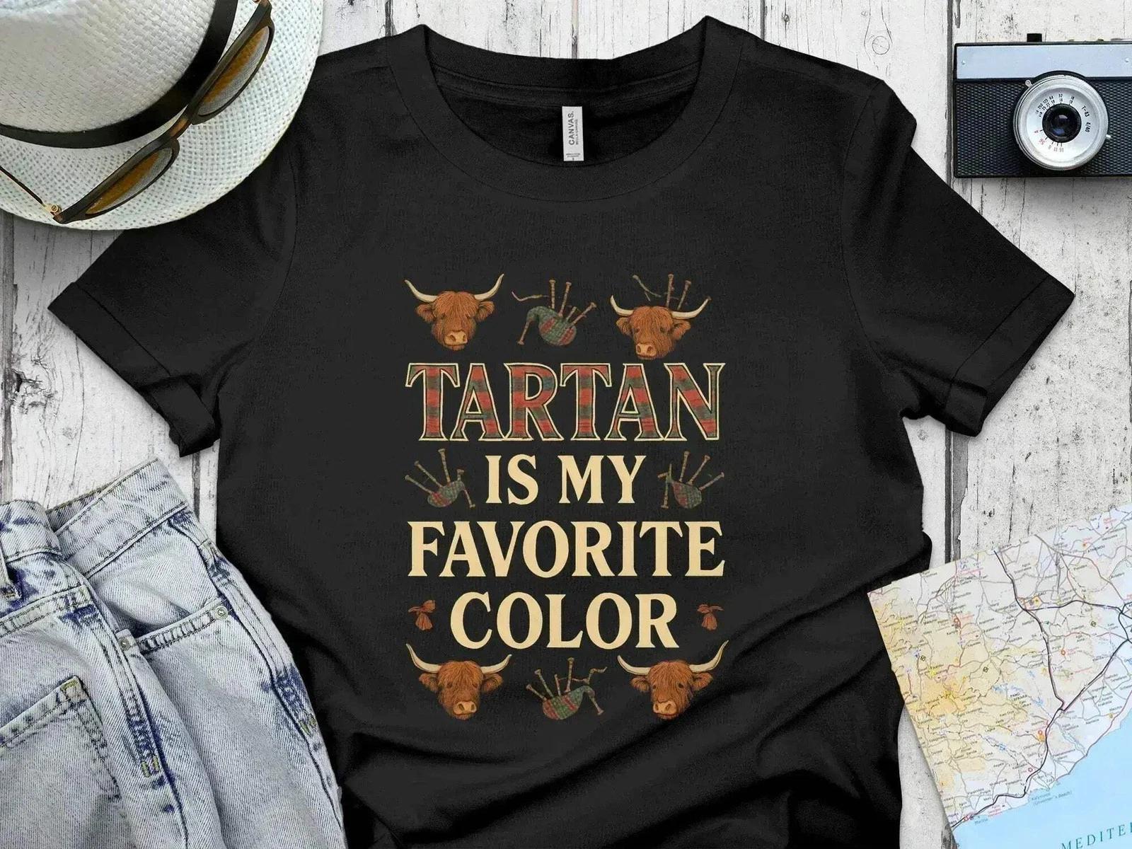 Tartan Is My Favourite Colour – Scottish Highland Funny T-Shirt 3XL