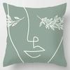 Fashionable Luxury Home Decoration Geometric Lines Abstract Style Ginkgo Leaf Print Pillow Cover Office Chair Cushion Cover