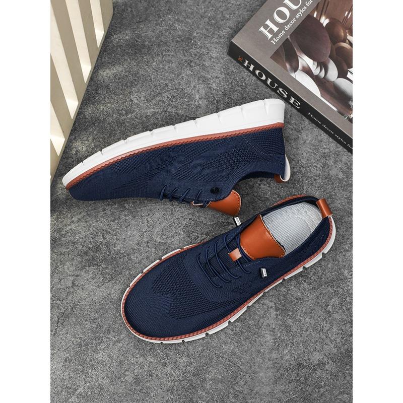 New Summer Men Sports Casual Shoes, British Style Minimalist Footwear, Lightweight Breathable Mesh Upper Men Shoes