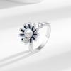 Sunflower Butterfly Rotating Rhinestone Ring for Women - European American Fashion 