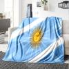 Argentina Flag Design Flannel Blanket, Soft Polyester, Modern Design, All-Season for Camping, Travel, Gifts for Holidays or Birthdays