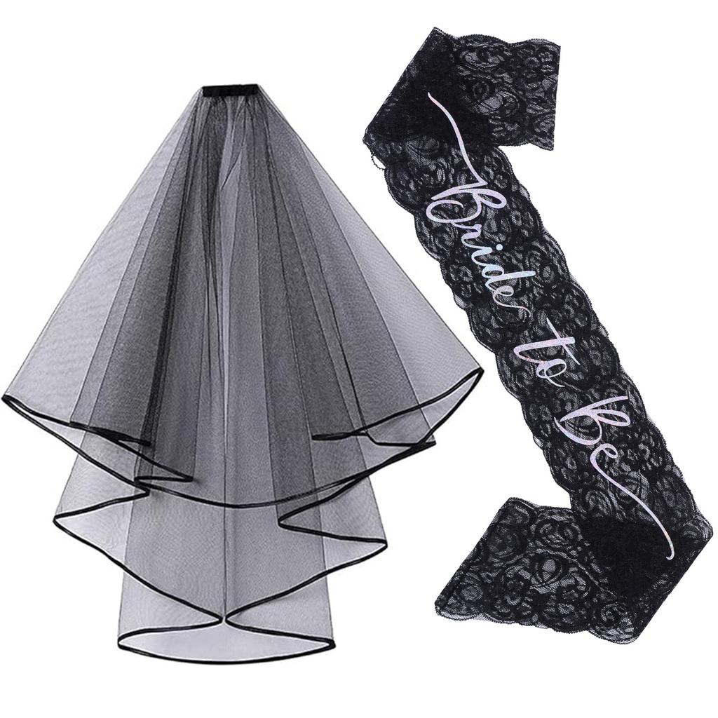 Hen Party Bride to Be Set Include Bride to Be Sash,Bridal Veil White for Bride Shower,Wedding,Bachelorette Party BRIDE Sash Set