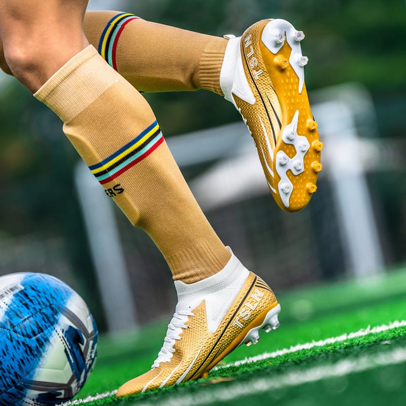 Boty na fotbal pro mládež Vysoce kvalitní ponožky na umělý trávník Outdoor Pánské dlouhé nehty Sportovní kopačky Velká velikost