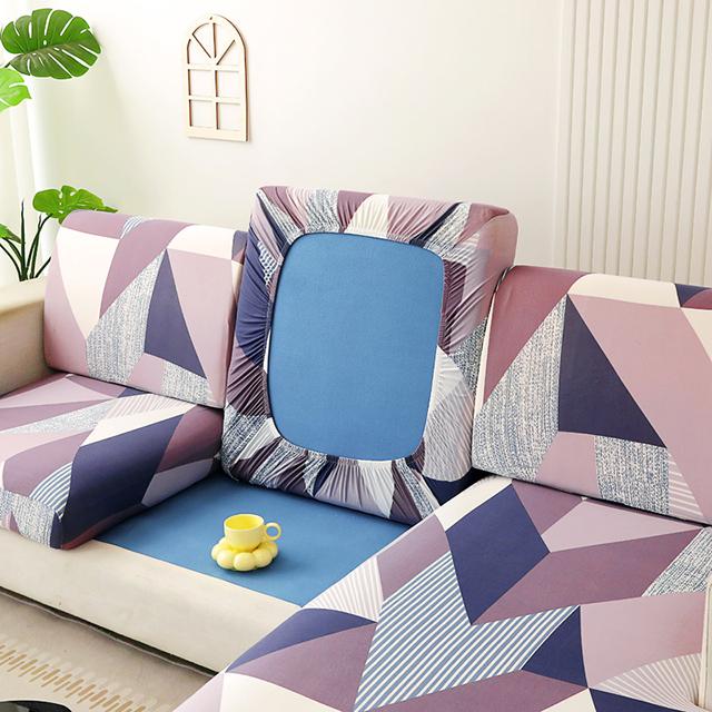 Printed Stretch Sofa Seat Cushion Cover L-shaped Corner Couch Sofa Slipcover for Living Room Wedding Elastic Seat Cushion Cover