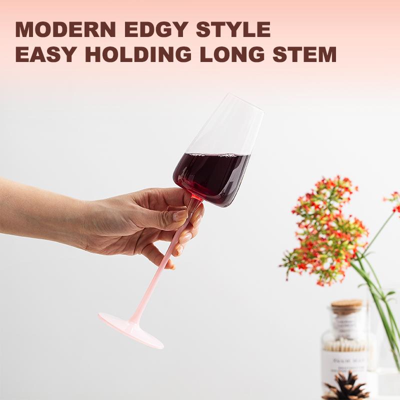 2 Stück Kristallglas Farbverlauf Rosa Kelch Kreative Persönlichkeit Bar Zuhause Kelch Einzigartiges Geschenk für Frauen, Männer, Hochzeit, Jubiläum