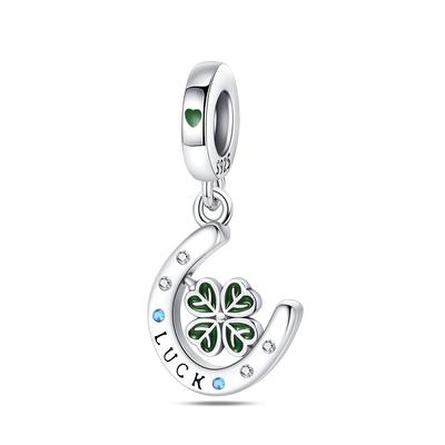 Charm Bead Charms Authentic Copper Plated Green Horseshoe Pendant Bead Charms Compatible With Bracelets Diy Gift Women Delicate Jewellery Accessory