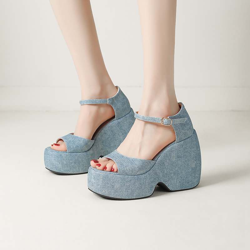 Krazing Pot Polyurethane Spring Autumn Size 43 Women Platform Super High Heels Women Round Toe Waterproof Pumps