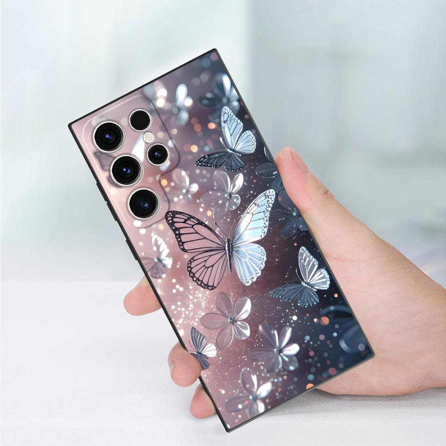 Creative Cartoon Butterfly Funda Phone Cover Case for Samsung Galaxy S26 S10 S9 Note 20 Ultra 8 9 10 S20 S21 FE S25 Ultra S23