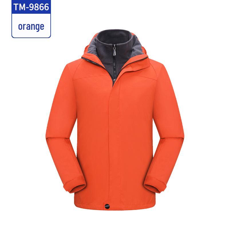 Three-in-One Customized Mountaineering Jacket: Waterproof, Cold-Resistant, Windproof Hoodie for Autumn and Winter