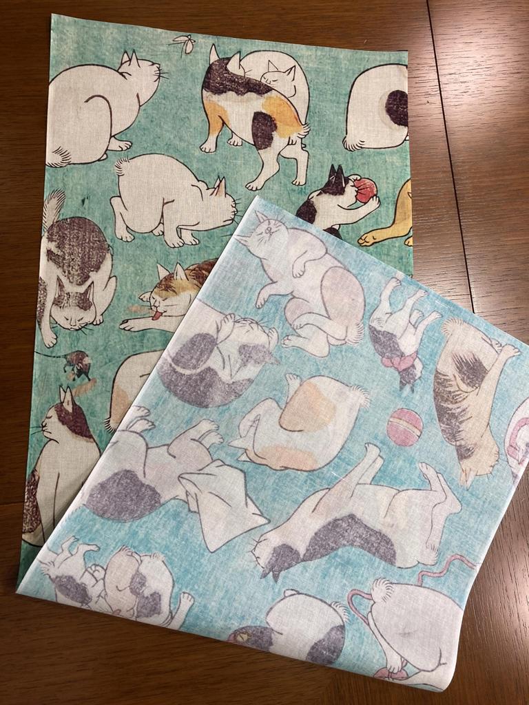 hand New Edition Shigemasa Utagawa Hiroshige Ukiyo-e towel, Cats, III,