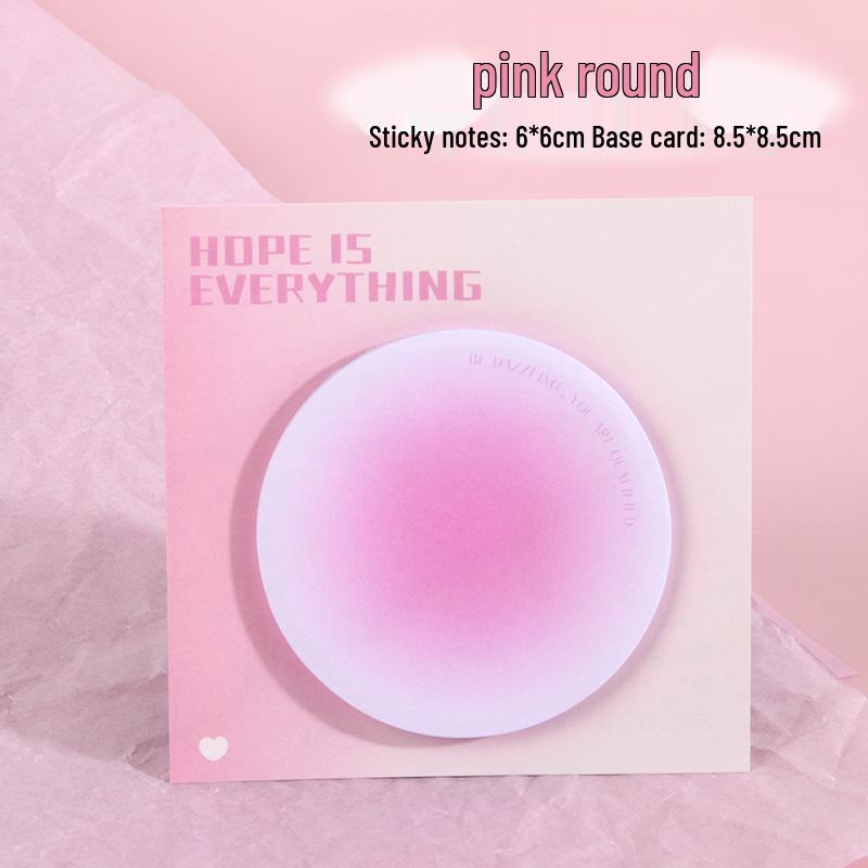 

Halo Gradient Heart-Shaped Sticky Notes Blusher - Portable Colorful Memo Pads