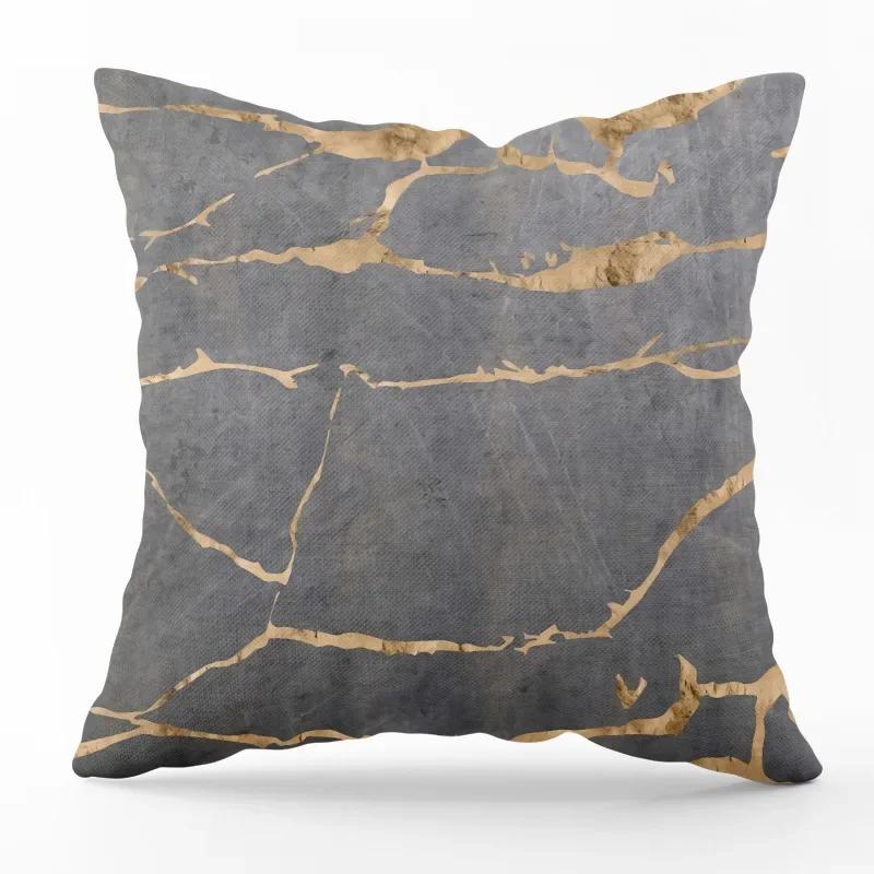 Nordic Minimalist Gray Geometric Printed Pattern Square Cushion Cover for Home Living Room Sofa Chair Decorative Pillowcase