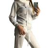 (S-5XL) Tuta da Jogging da Donna Taglie Forti 2 Pezzi Tute Monocolore Felpe con Cappuccio Foderate in Pile Set di Pantaloni