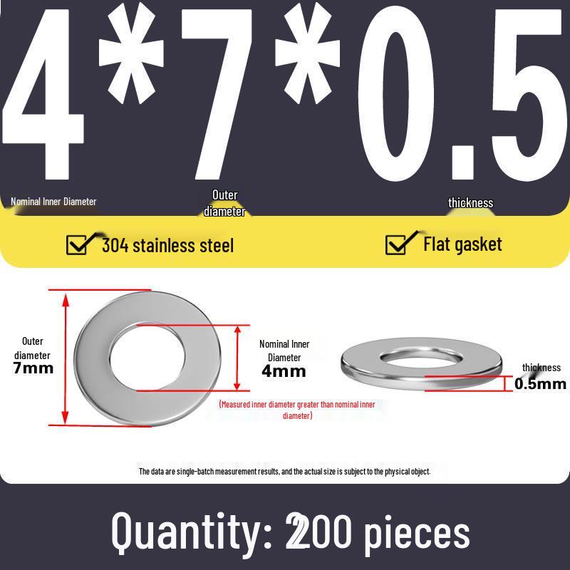 Plochá podložka z nerezové oceli 304 pro nastavení vůle hřídele (0,1/0,2/0,3 mm)
