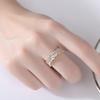 New  Light Luxury Copper Full Zircon Adjustable Ring for Women's Banquet Wear Collection Jewelry 2024