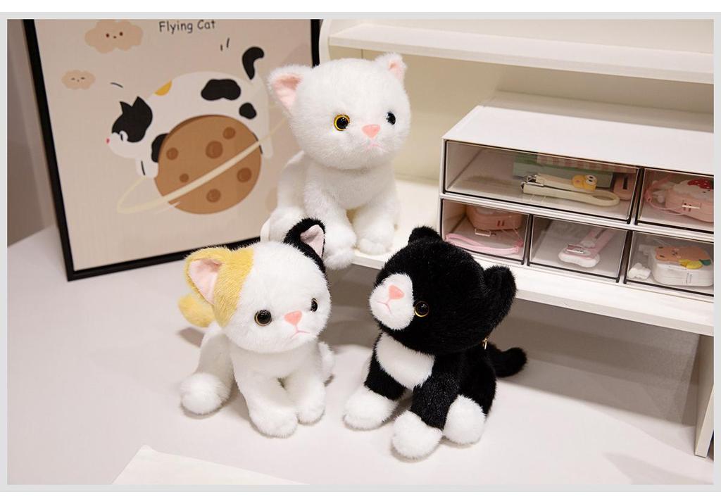 Cute Fluffy Kitten Pendant Plush Charm for Women's Bags & Car Keychains