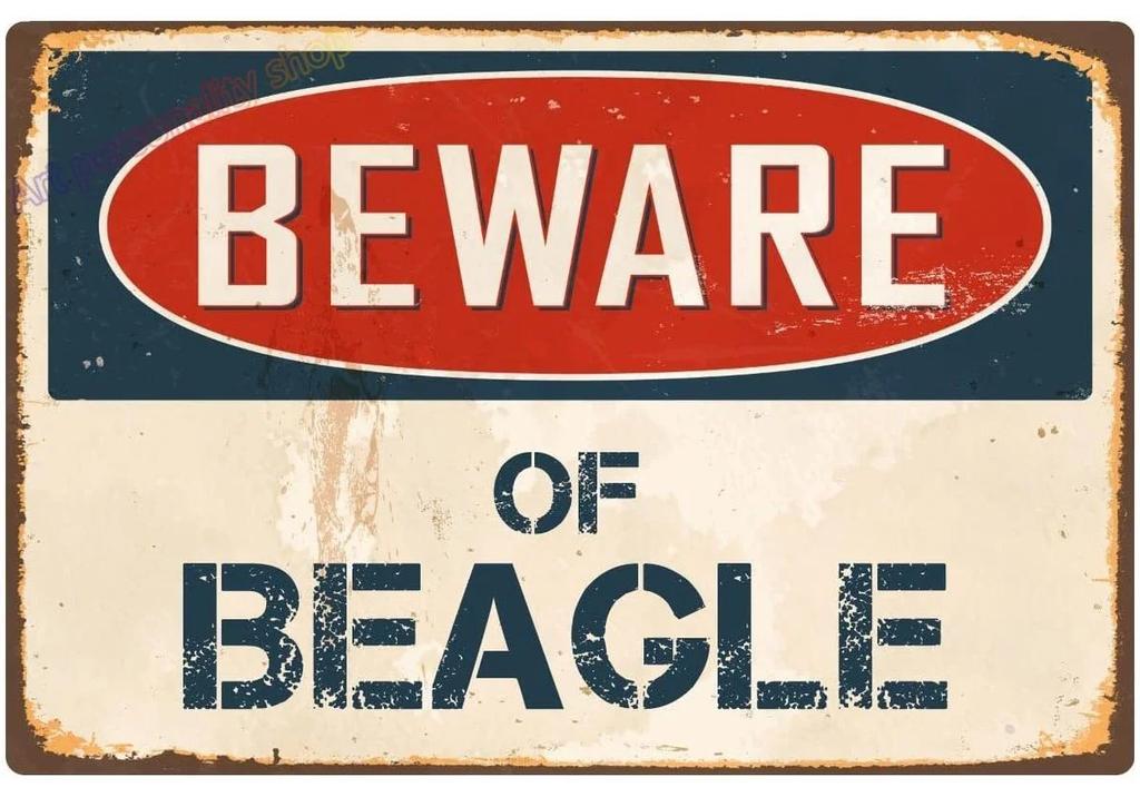 Mfoever Tin Sign Vintage Beagle Dog Coffee Tea Metal Tin Sign Set Retro Funny Pet Wall Art Decor for Home Kitchen Bar Rustic Iron Painting Plaque
