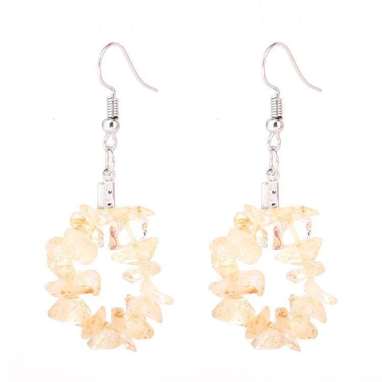 

Amethyst Stone Earrings Simple Multi-Color Natural Gravel Beaded Earrings Stud Earrings Pendant E03