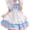 S-4XL large size maid dress, super cute big bow Lolita dress, women's boss pink and blue cute dress.