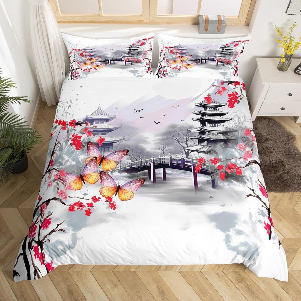 Comforter Chinese Ink Painting Scenery Full Natural Landscape Mountain Bedding Set Eagle Comforter Polyester