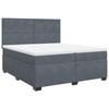Maison Exclusive - Sommier à lattes de lit et matelas Gris foncé 200x200cm Velours