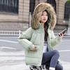 Winter Fur Collar Hooded Puffer Jacket Women Long Sleeve Parka Thick Warm Down Cotton Jackets