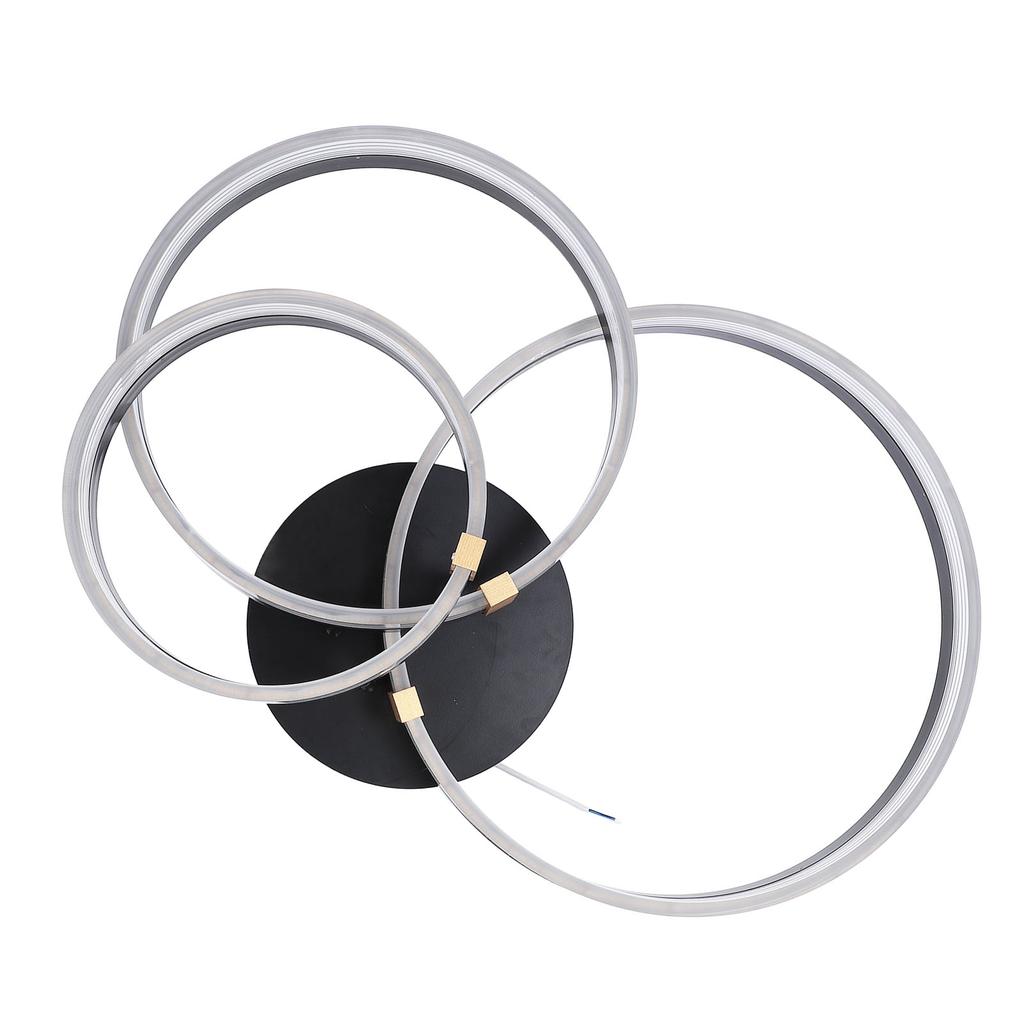 Modern Ceiling Light Fixture Living Room Bedroom Hanging 3 Rings Dimmable Flush Mount Lamp with