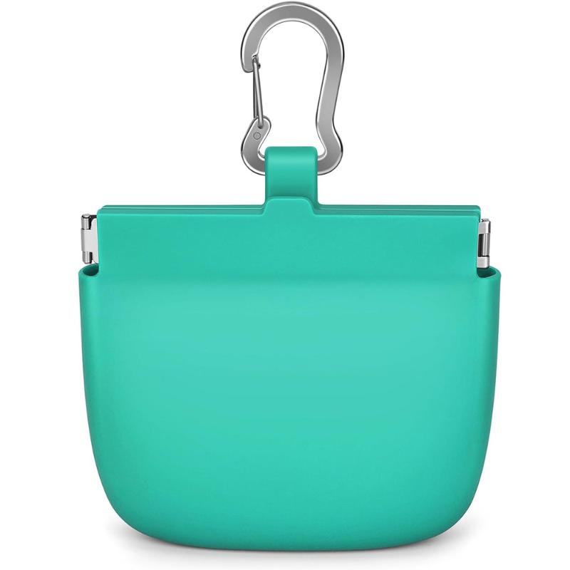 Pet Dog Treat Silicone Pouch Auto Closing With Hook Portable Training Snack Container for Outdoor Hiking Camping Use