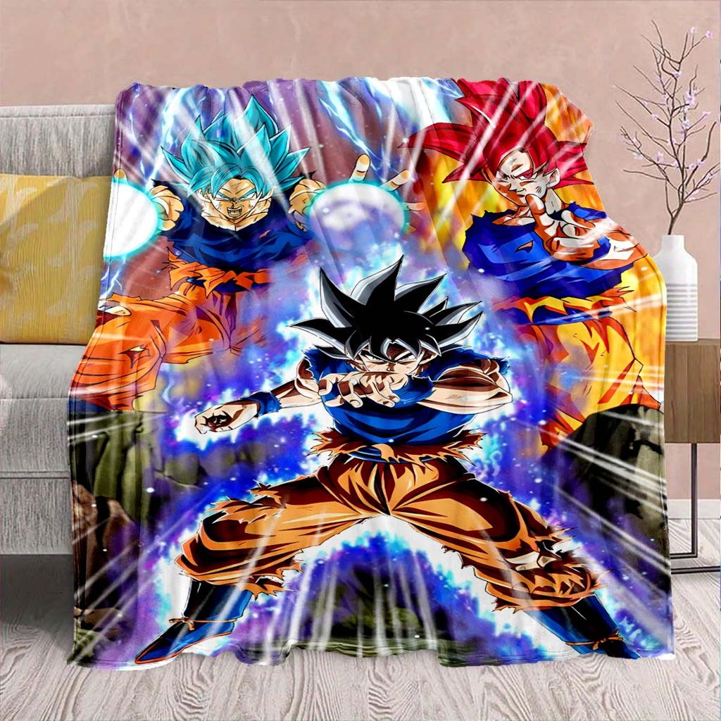 Coperta in Flanella Anime Dragon Ball - Morbida Calda Perfetta per Divano, Biancheria da Letto Campeggio Viaggio Ufficio Decorazione Casa -QJY
