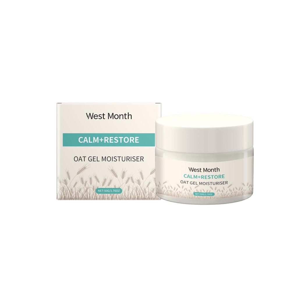 West&Month Oat Moisturizing Cream, deeply nourishes facial skin, moisturizing and hydrating gentle care lotion 50g