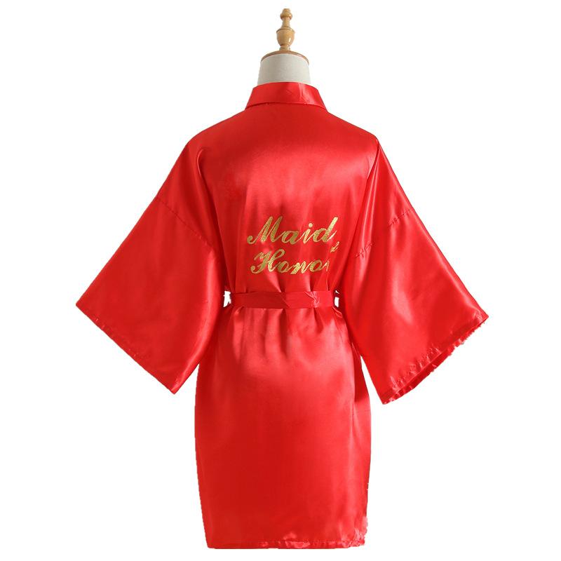 Comfortable Homewear Gold Dust Bridesmaid Maid of Honor Wedding Morning Robe Makeup Robe Robe Fashion Temperament Elegant Simulation Silk Cardigan
