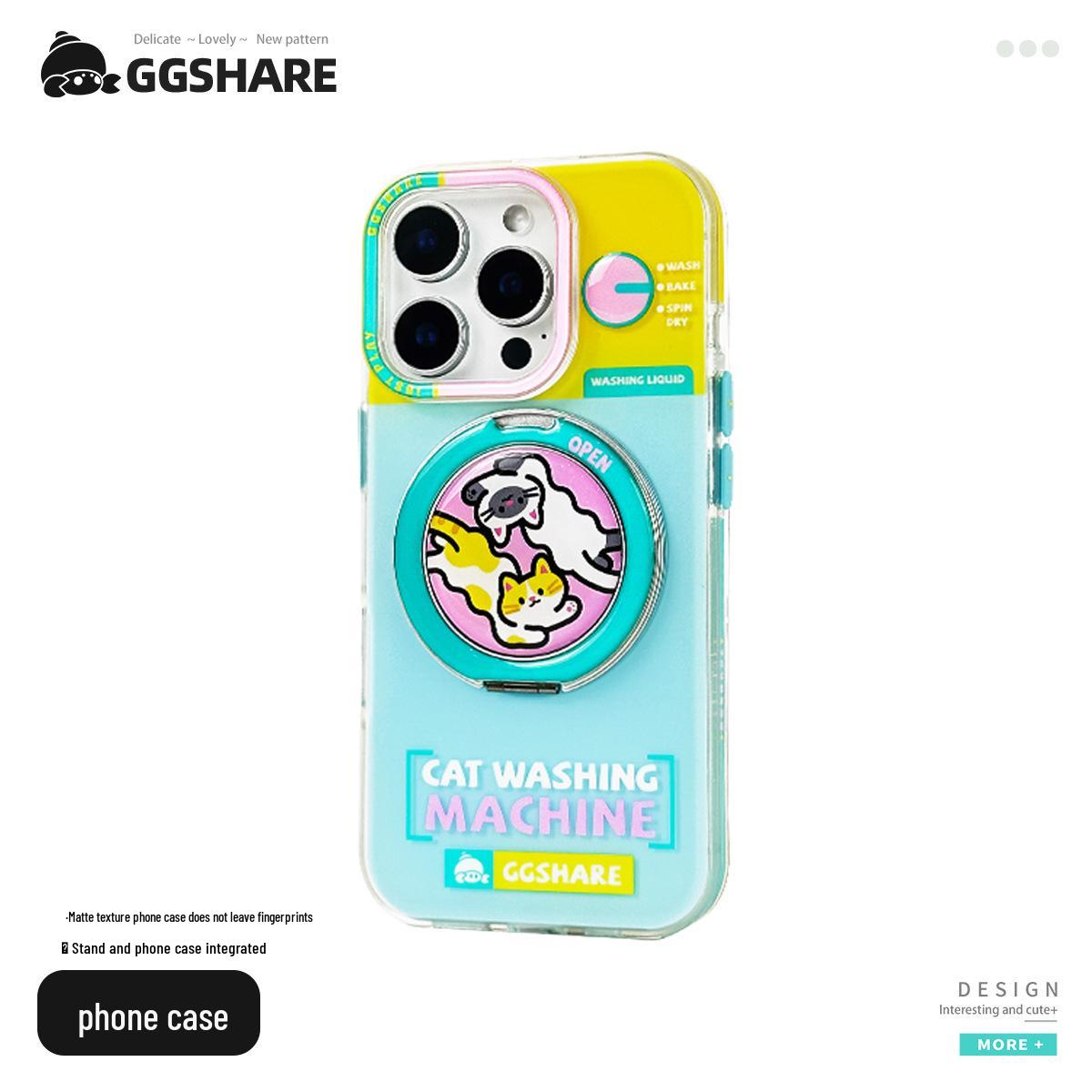 

Hermit Crab Cat-Themed iPhone 17 Rotating Stand Protective Case for Apple 16 16 Pro Max