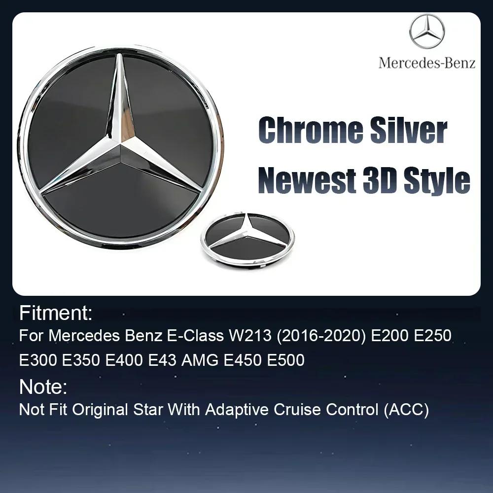

Car Sticker For Mercedes Benz Silver And Black OE Style Front Grill Star Emblem Chrome Logo Badge Fit For Mercedes Benz E200 E25